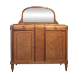 1925 sideboard with two doors, two drawers and beveled mirror, marble top