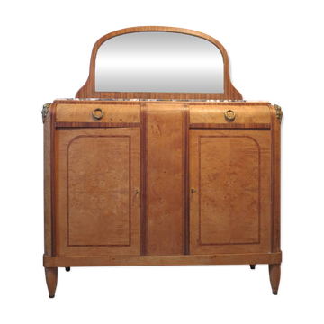1925 sideboard with two doors, two drawers and beveled mirror, marble top