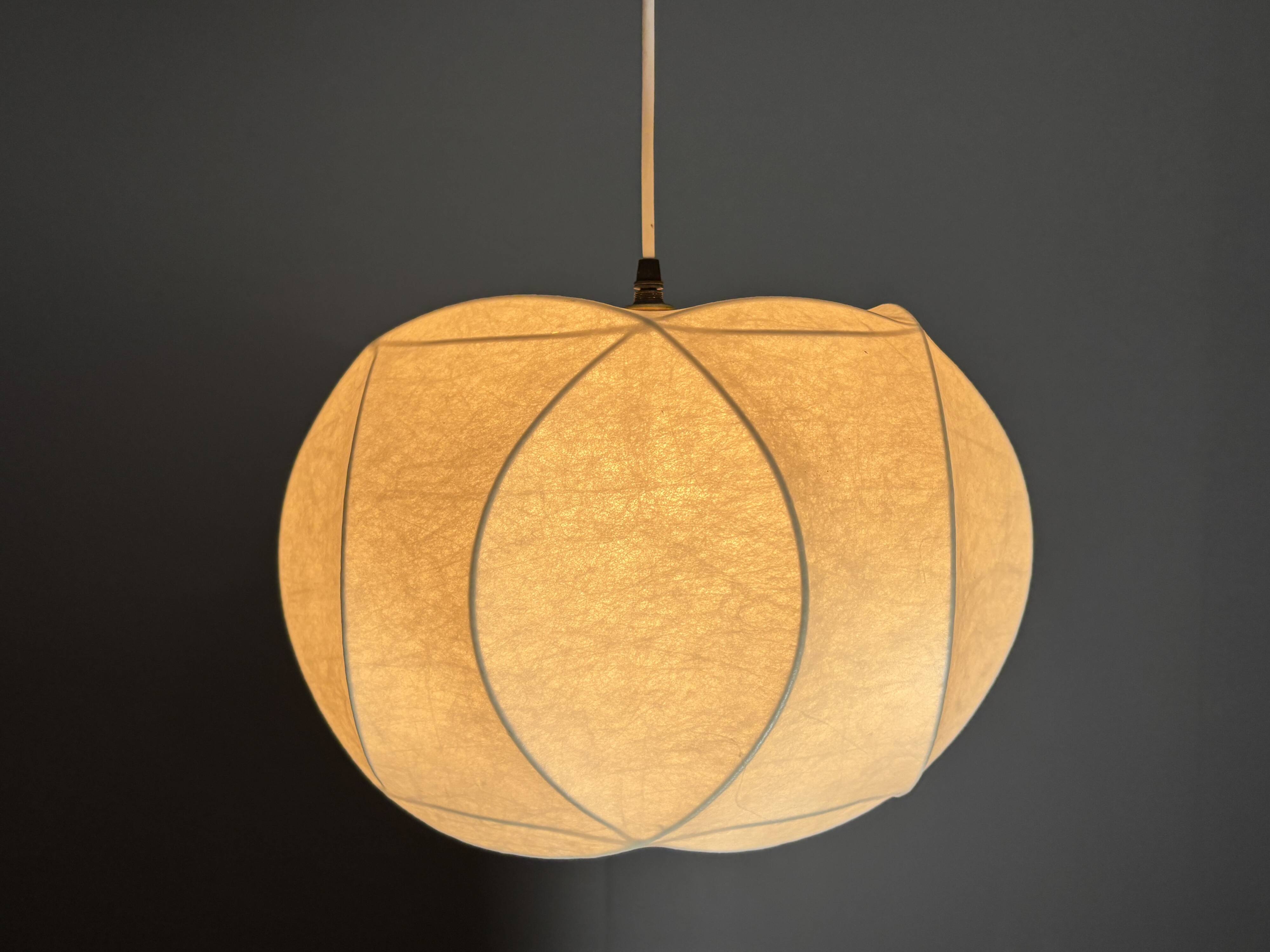 Midcentury space age cocoon hanging pendant ceiling lamp, 1960s