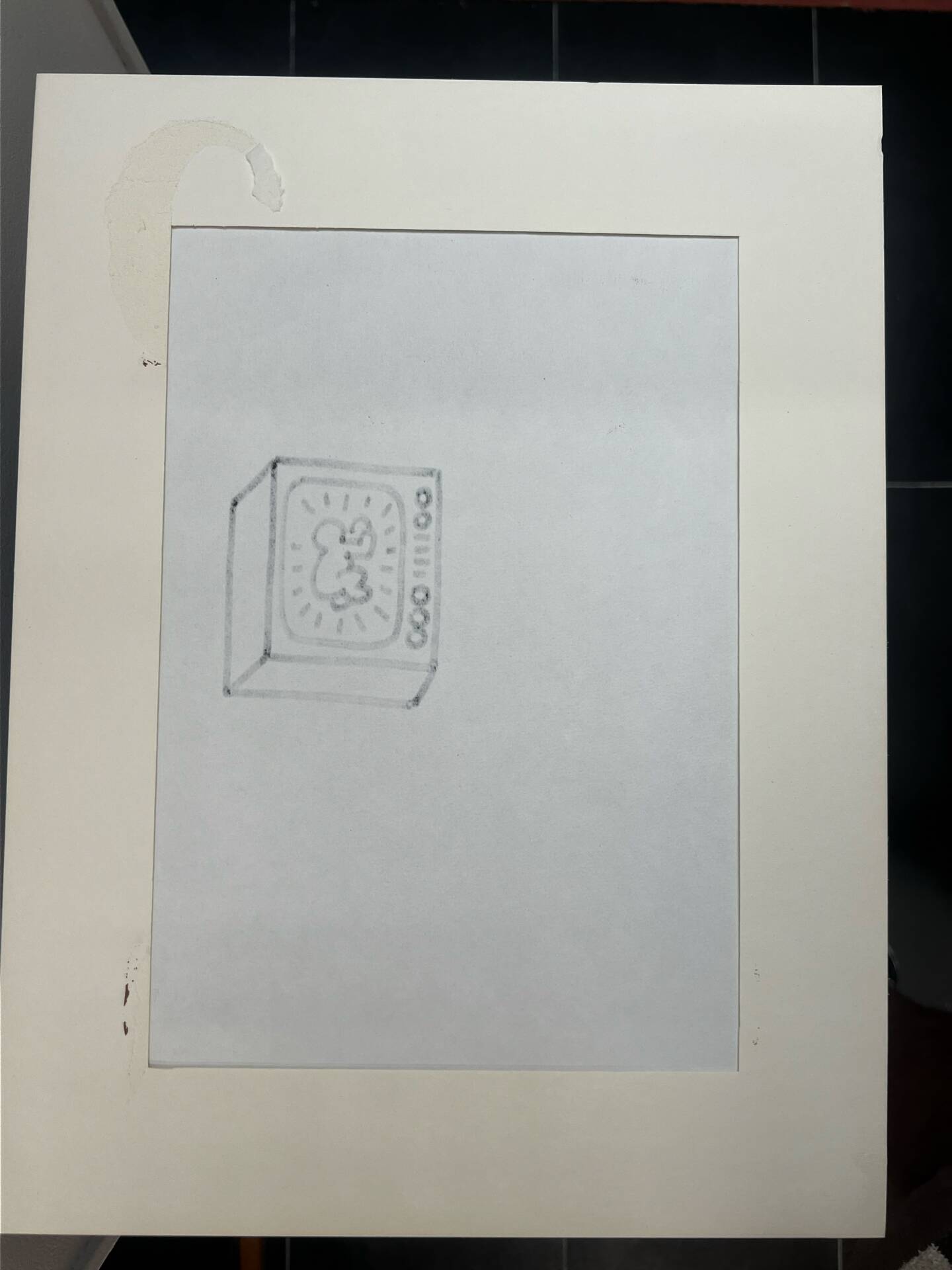 Dessin au feutre pop art attribué à Keith Haring