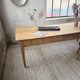 Pine and oak farmhouse table with multiple drawers, communal type, 240cm.