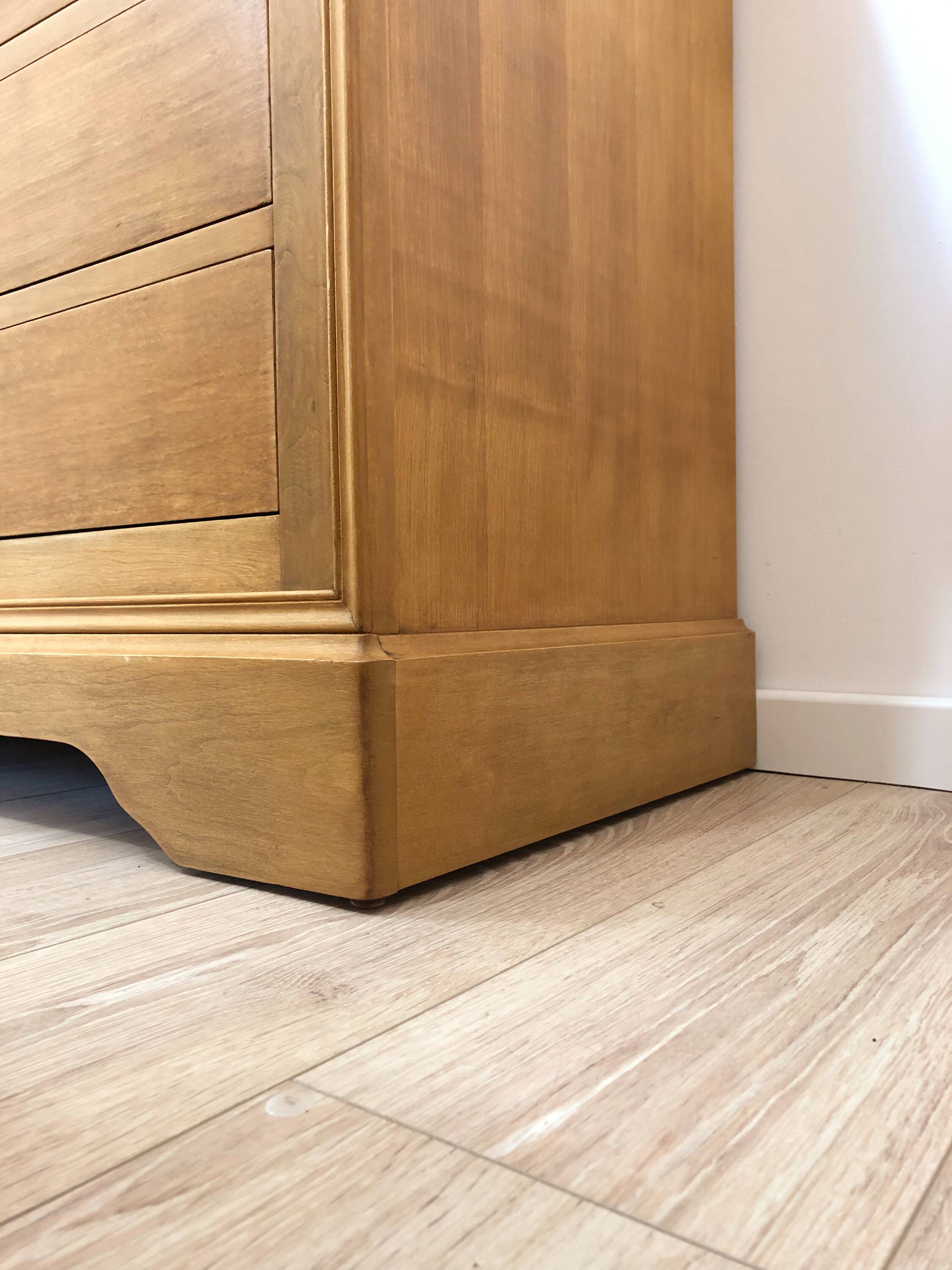 Louis Philippe style chest of drawers in solid cherry wood