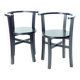 Set Of 4, Black Oak Dining Chairs, Czechoslovakia 1930s