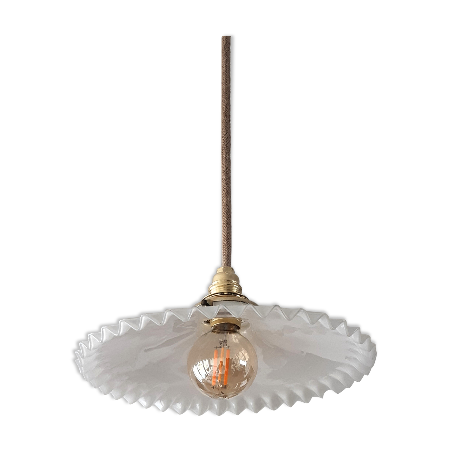White opaline hanging lamp
