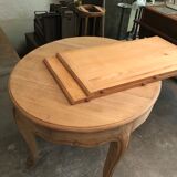 Round/oval dining table solid oak with two extensions