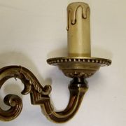 Old bronze double candle holder wall light
