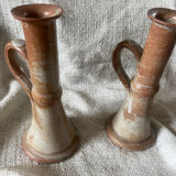 2 Sandstone candlesticks