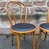 Set of 4 viennese curved wood chairs bistrot