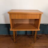 70s Scandi Icon: Architectural & Functional Nightstand