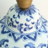 White Chinese porcelain lamp base, blue floral decoration