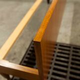 Scandinavian teak bed 1960 140x190 with table and light