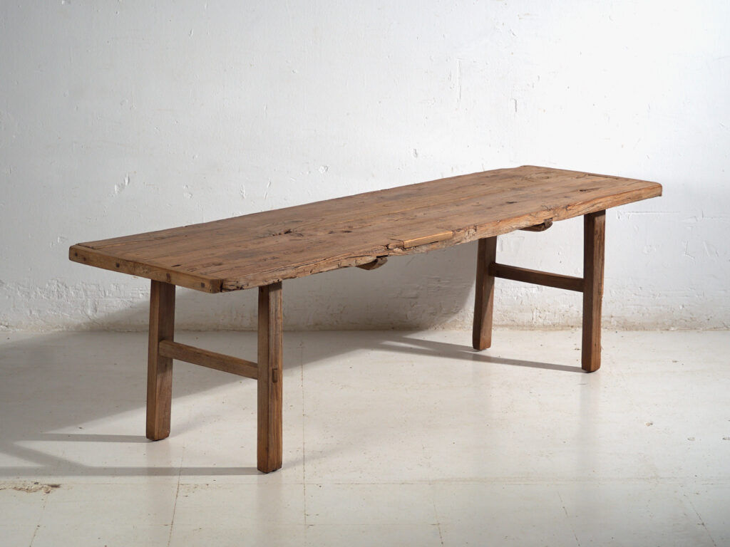 Antique solid wood bench table – Shandong, circa 1930