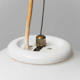 White glass pendant lamp 1970s vintage modernism