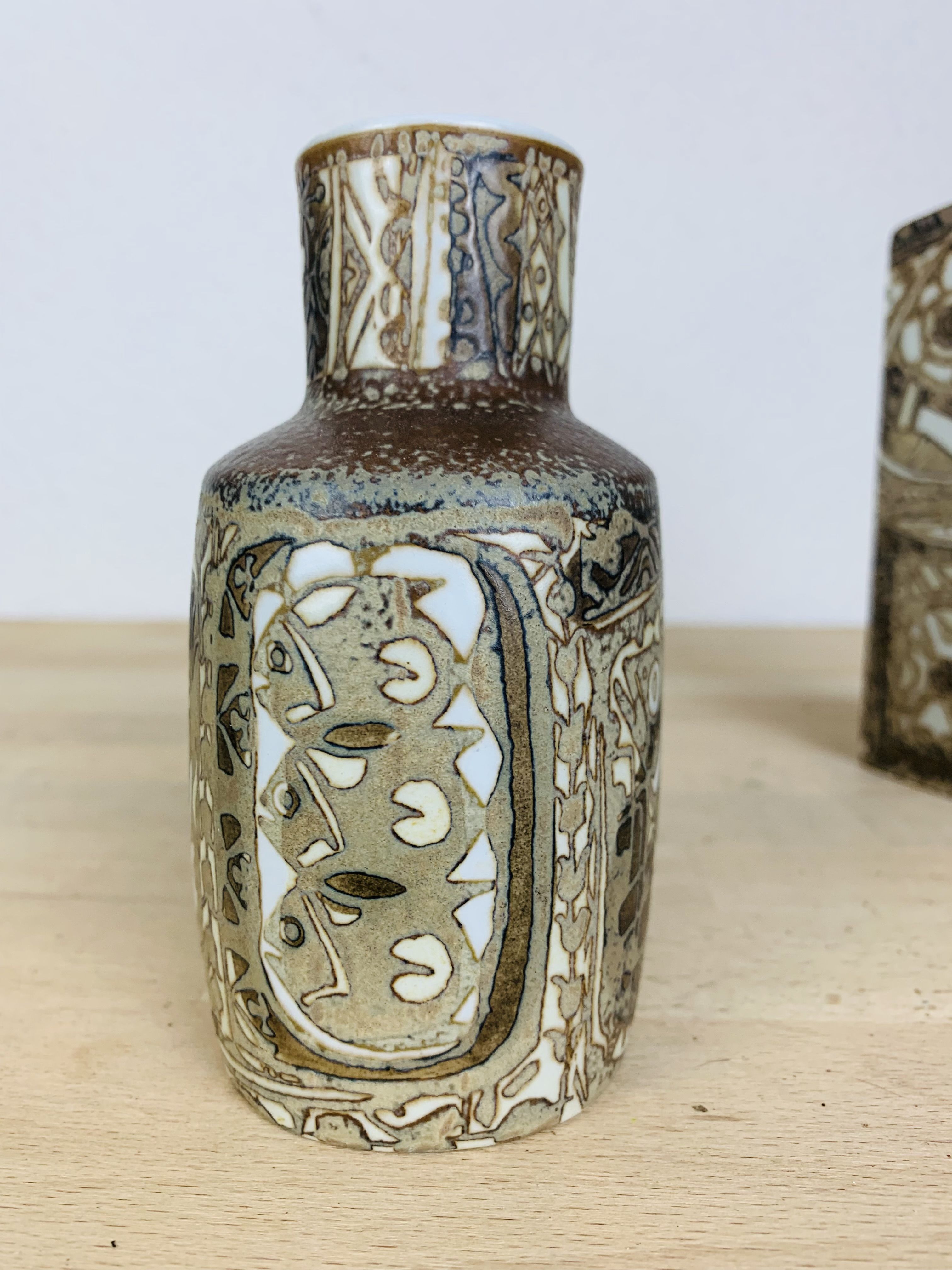 Pair of Royal Copenhagen Fajance vases by Nils Thorsson