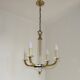 French Mid-Century / 1960s 4 Light Chandelier In The Style of Jacques Adnet