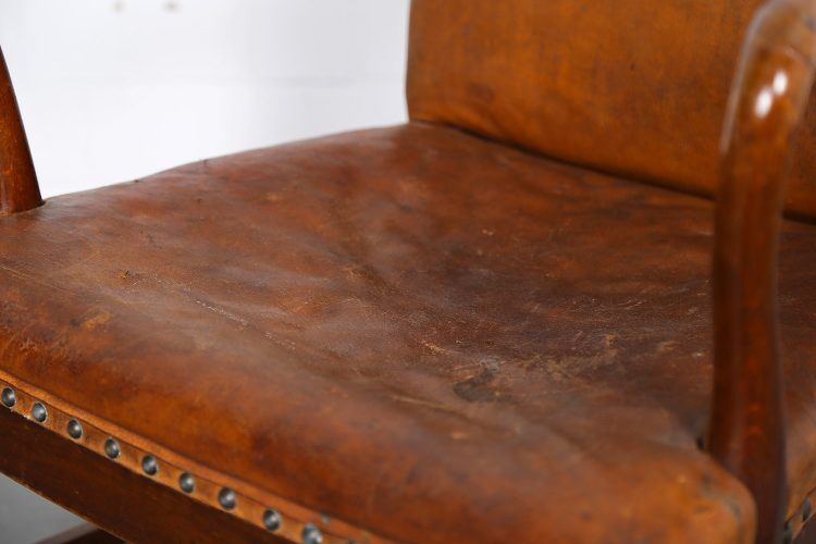Vintage leather armchair of Danish design