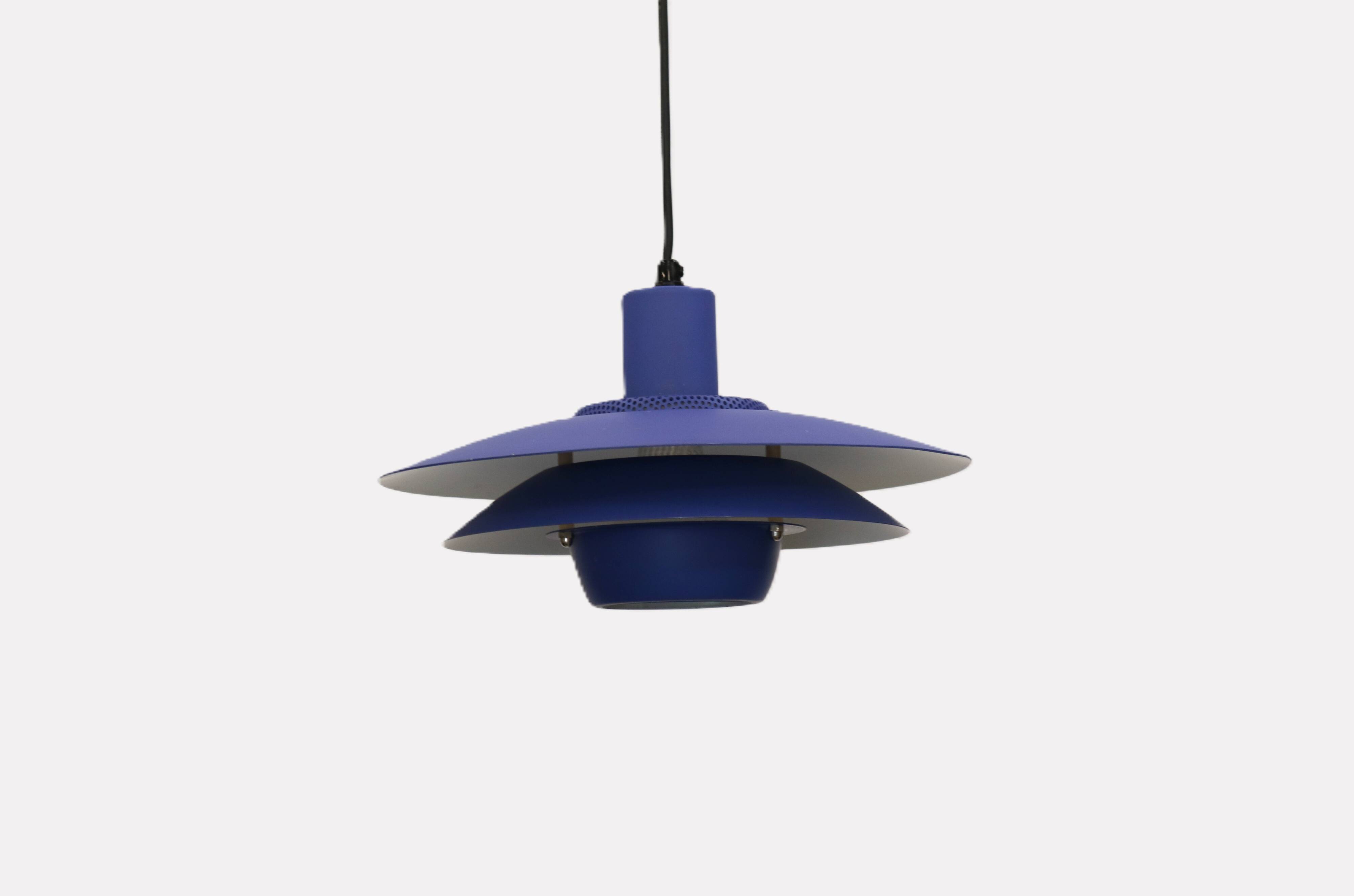 Blue coloured top design lamp by Jeka Metaltryk - Model Viola type 3013-P -