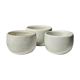 Trio of white ceramic cups D9cm