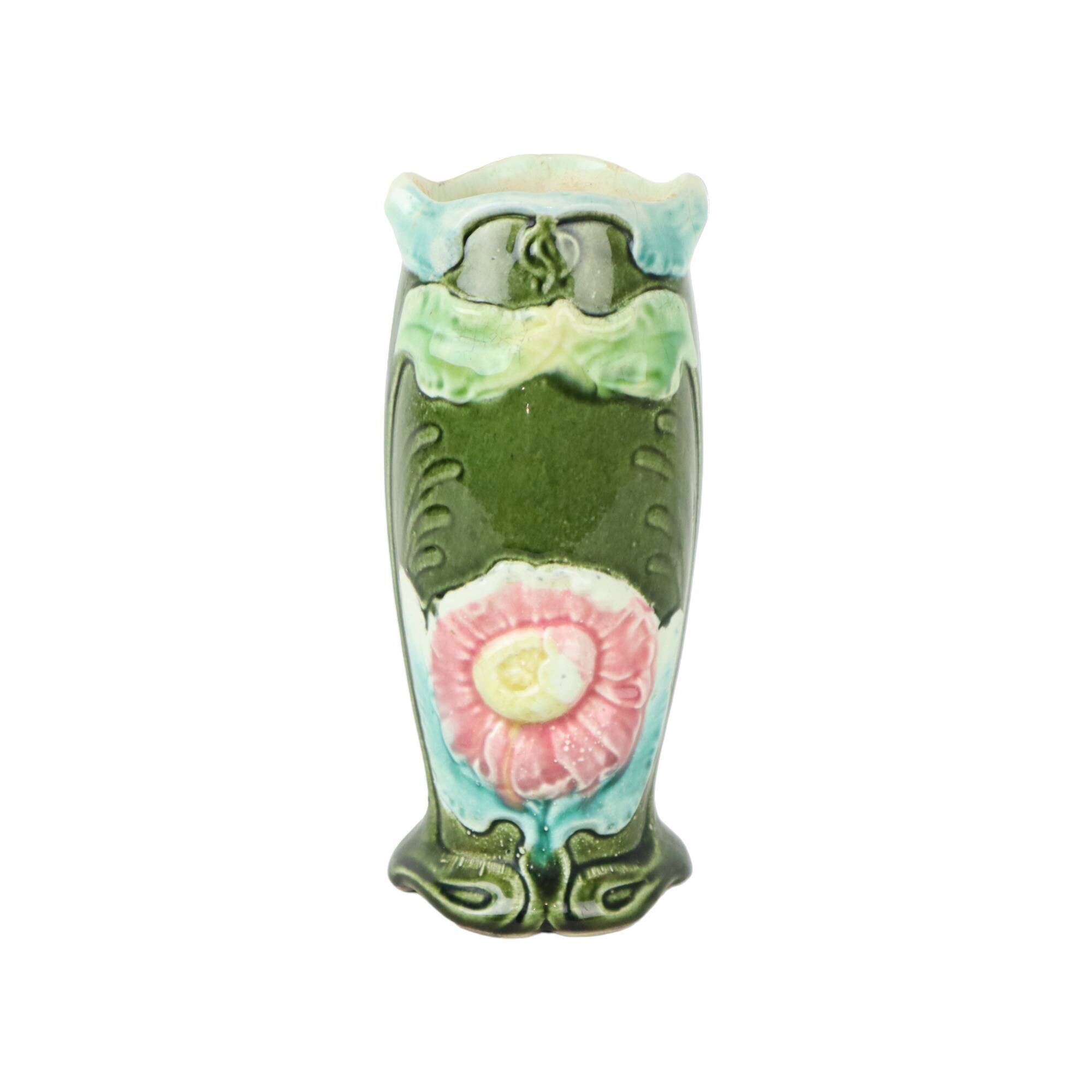 French art nouveau vase barbotine gustav de bruyn antique pottery