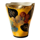 Petit vase Vallauris céramique émaillée, décor floral coloré.