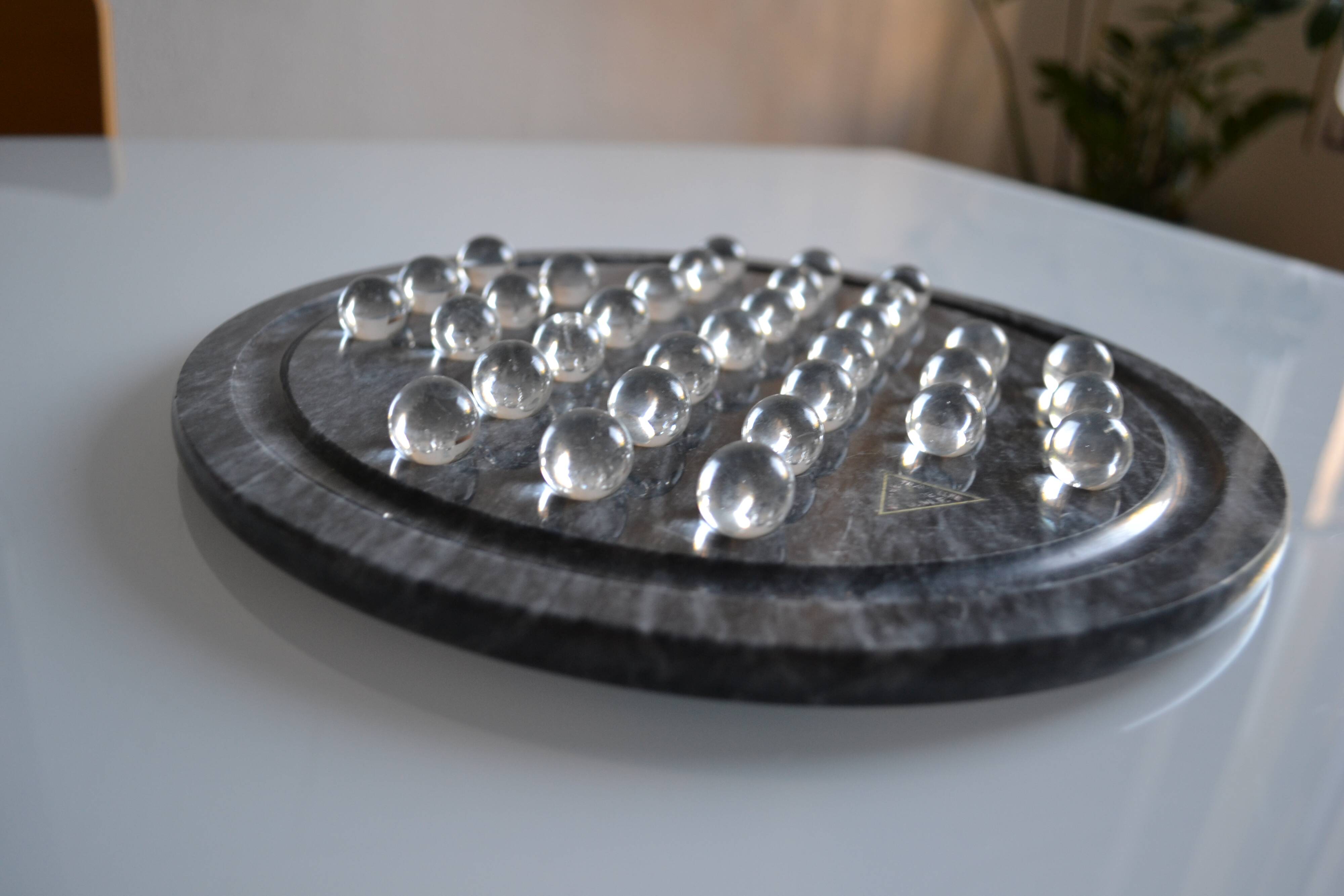 vintage marble and glass solitaire game