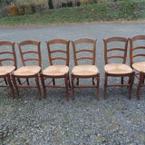Set of six 1970 oak chairs