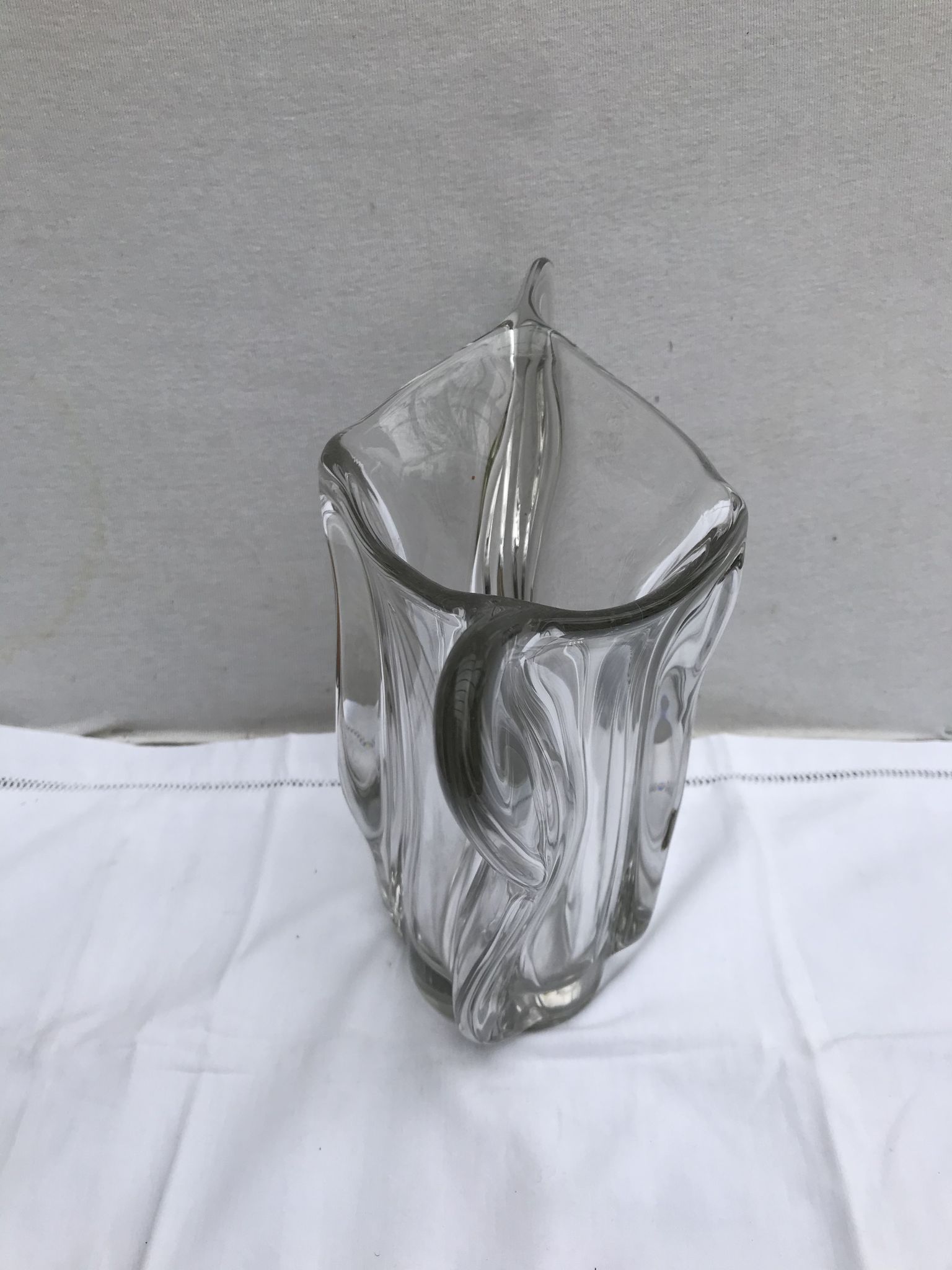Vase ancien forme coupe verre moule transparent design vintage