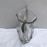 Vase ancien forme coupe verre moule transparent design vintage