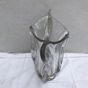 Vase ancien forme coupe verre moule transparent design vintage