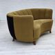 1960s, Danish 2-seater "Banan" sofa, green furniture wool, ash wood.