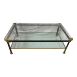 Glass and brass coffee table