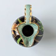 Large pitcher / Monaco vase in polychrome earthenware with bas relief decoration of fish on a seabed