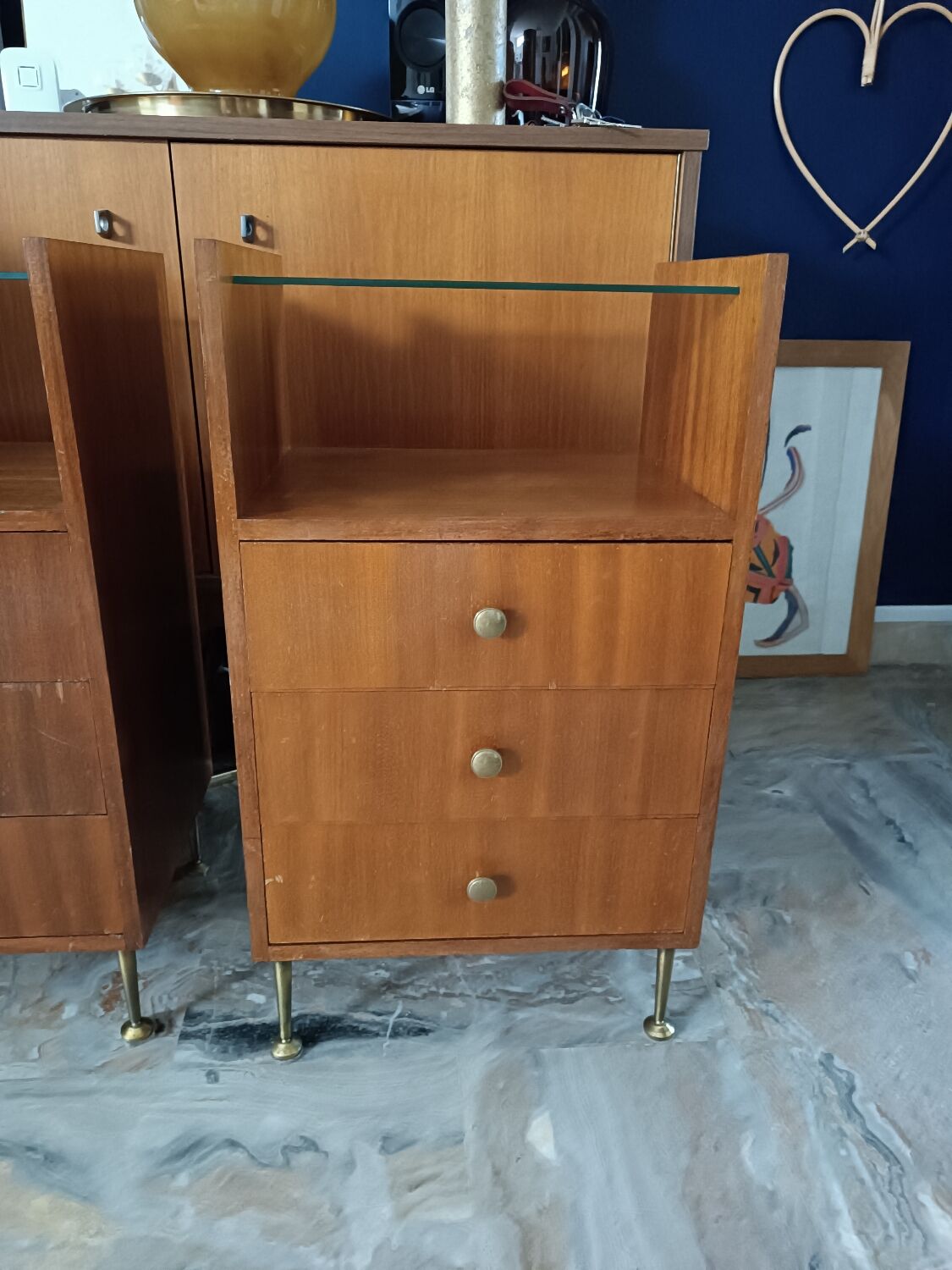 Vintage bedside tables set of 2