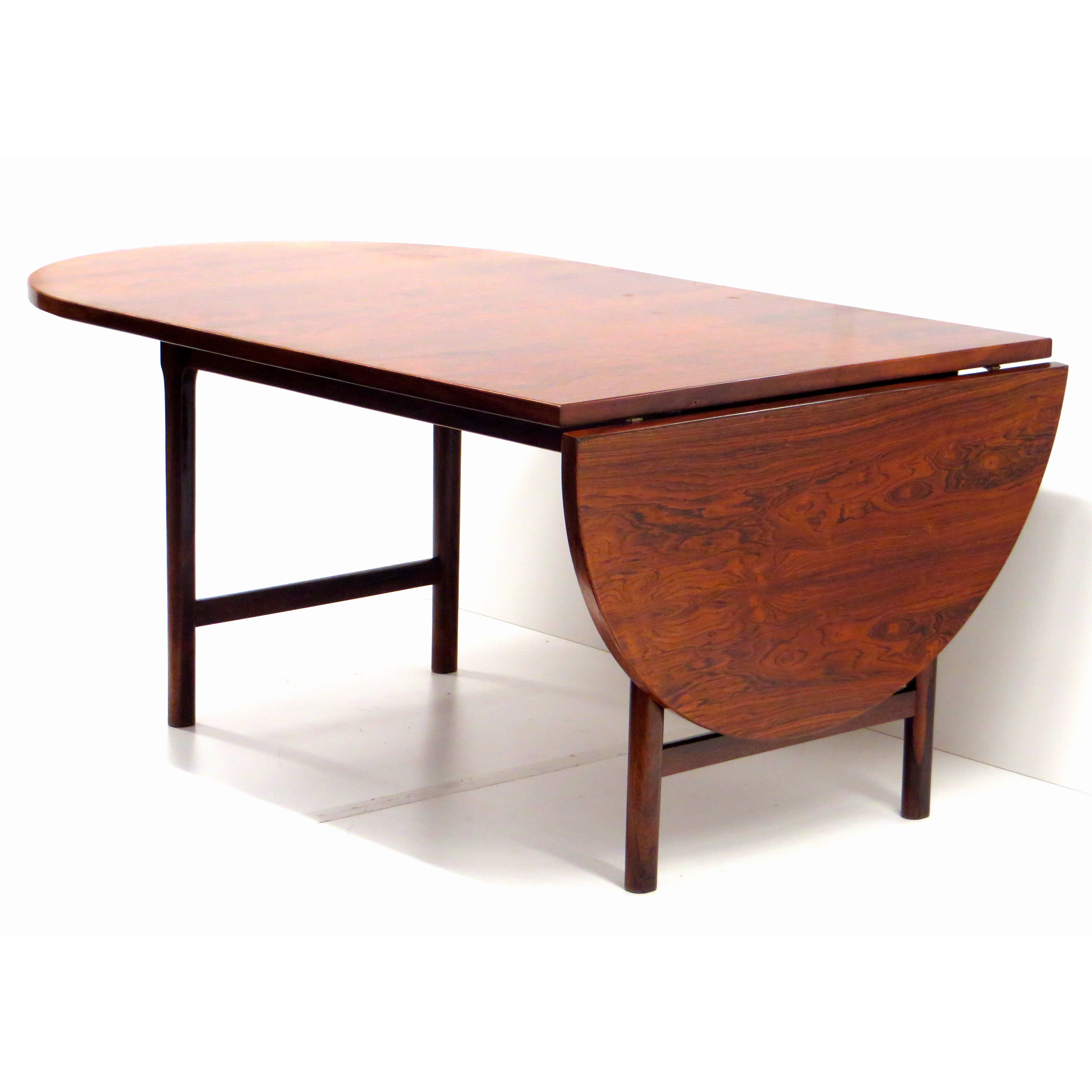 Oval extendable drop-leaf dining table, conference table made of high quality brazilian rio rosewood