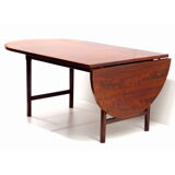 Oval extendable drop-leaf dining table, conference table made of high quality brazilian rio rosewood