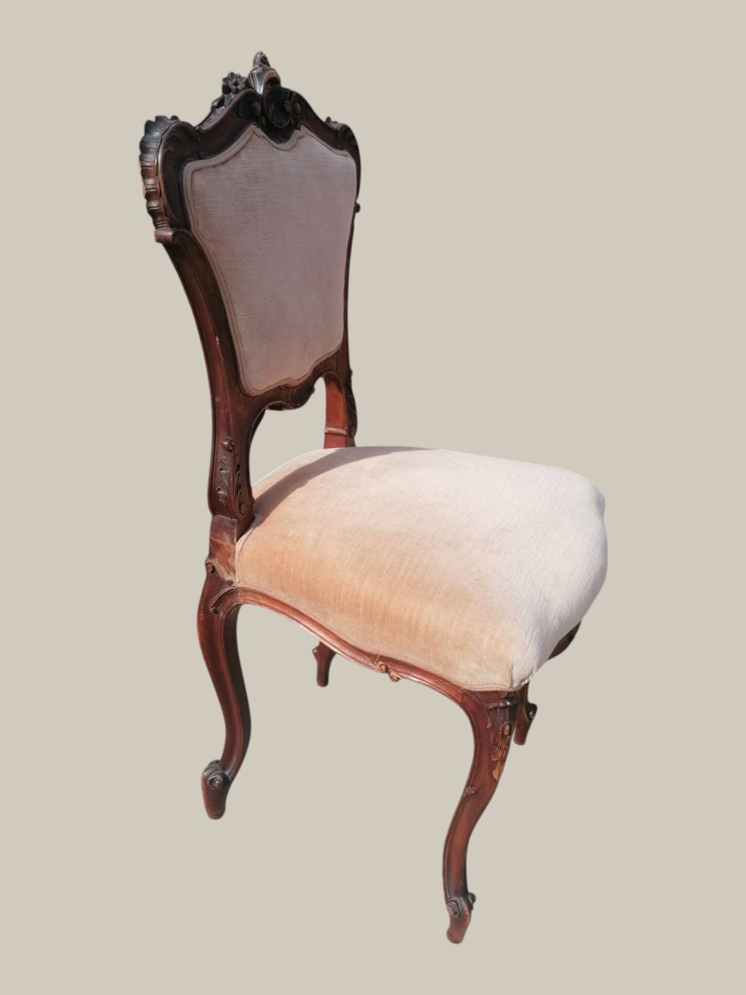 Salon Rocaille / Rococo - 2 fauteuils & 2 chaises - Noyer XIXe