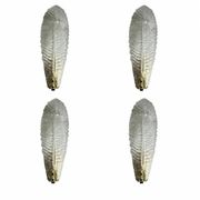 Venetian White "Graniglia" Leave Murano Glass Walls Sconce -  Lot of 4 Piec