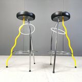 Pair of Duplex stools by Javier Mariscal for BD 1980's Memphis