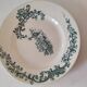 Grande assiette Longwy « Pompadour » vert bleuté – vers 1900