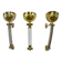 Ensemble de 3 grands appliques murales, lumières de hall, sur mesure, en laiton, partiellement chromé, style Art Déco, France, années 1950.