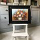 Tableau, peinture à l'huile, nature morte, bouquet de fleurs, signé "M.Meigne"