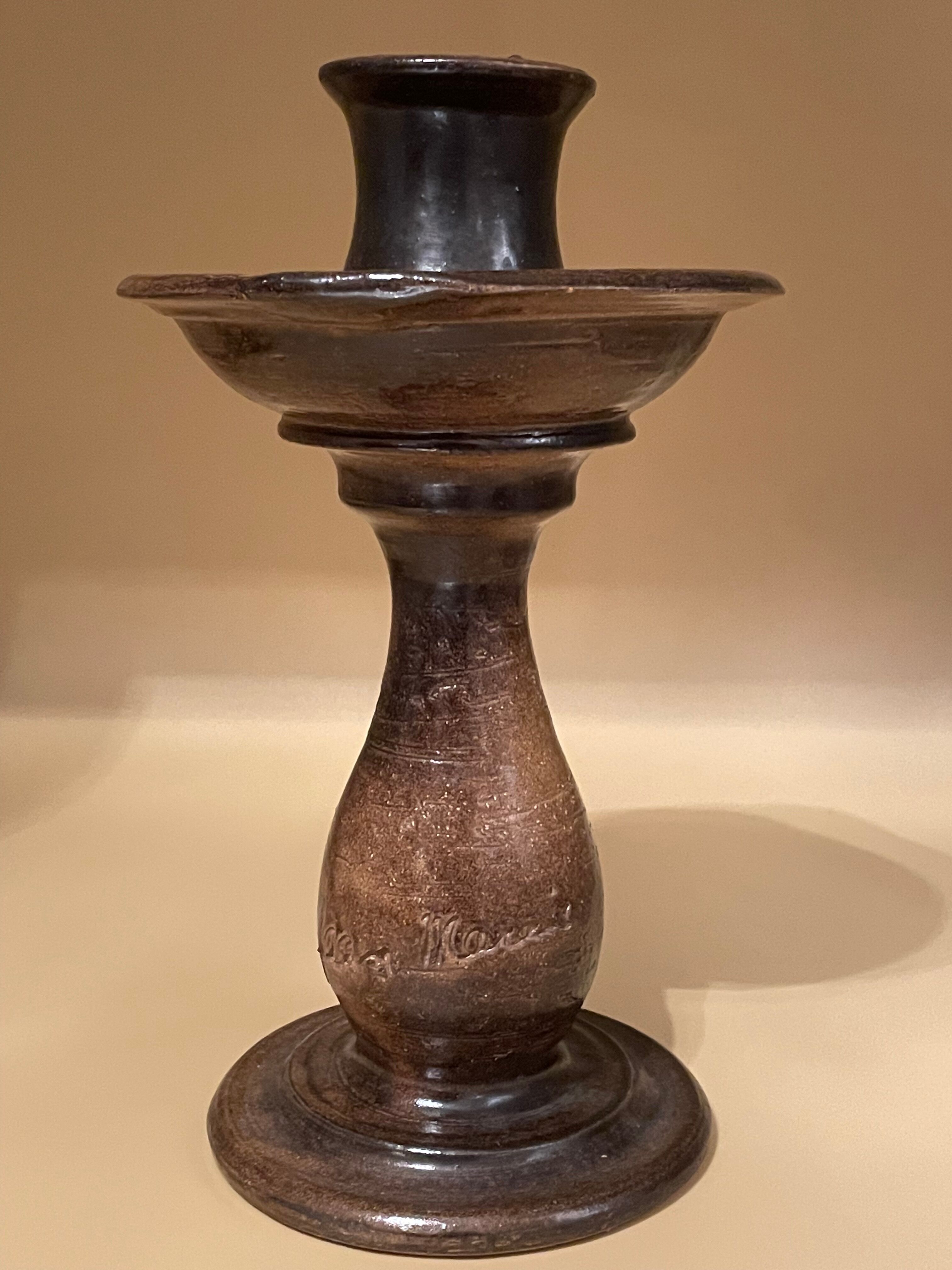 Candle holder in terracotta by Jean Marais, Vallauris 60