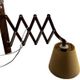 VINTAGE WOODEN WALL LAMP / SCISSOR LAMP WITH LAMPSHADE 'ARO LEUCHTEN'