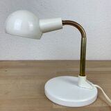 Flexible desk lamp metal white 70s/80s