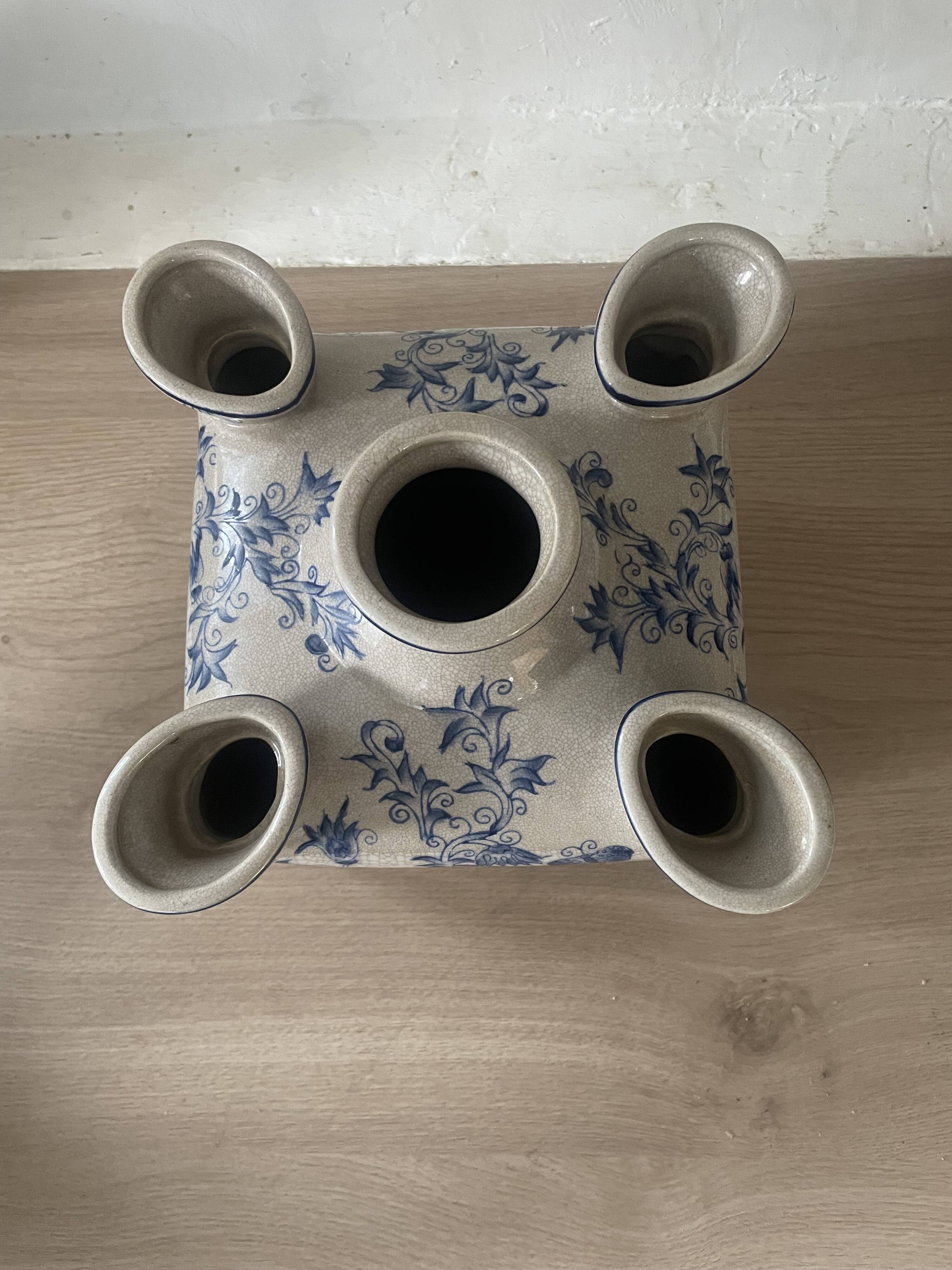 Cracked ceramic tulip vase circa 1980