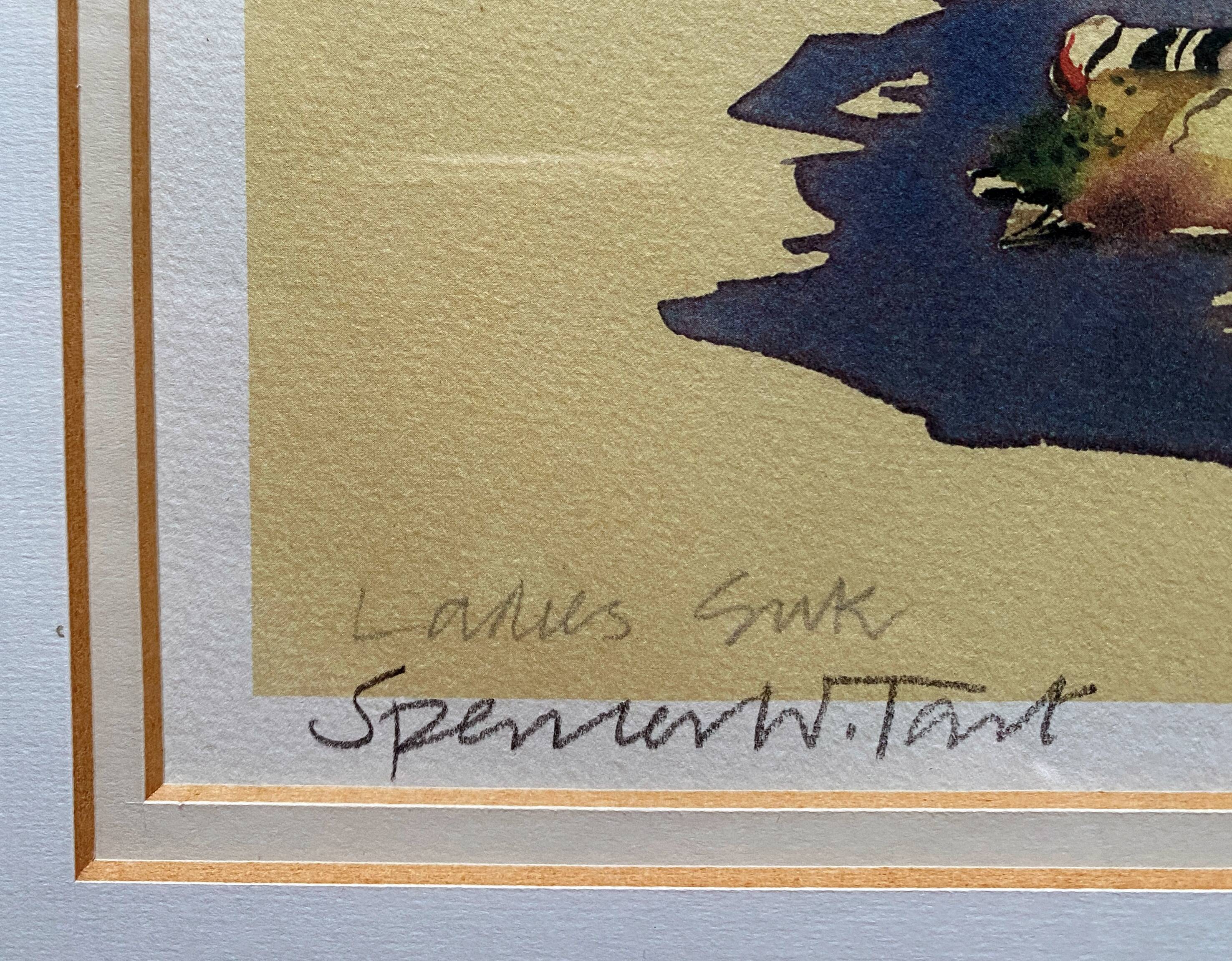 Numbered litho painting "Ladies souk" signed Spencer W. TART (1942) Orientalist