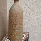 Sandstone bottle with inlaid fern décor by Alain Bernard Breton potter