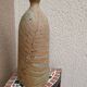 Sandstone bottle with inlaid fern décor by Alain Bernard Breton potter
