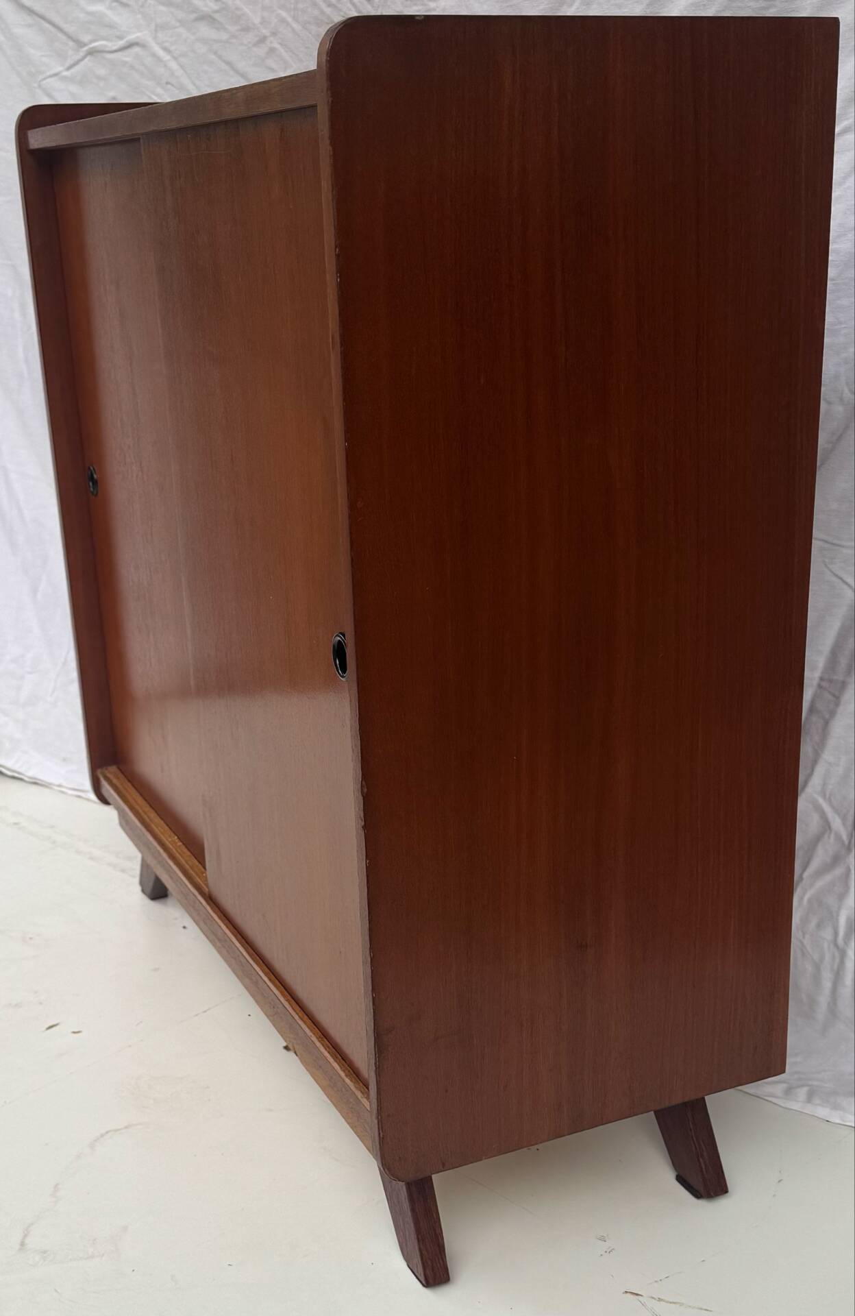 Vintage shoe cabinet with tapered legs