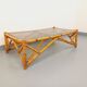 Vintage rectangular coffee table in rattan and smoked glass from the 1970s.
